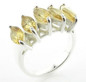 Sterling 925 Silver Citrine Ring DSR5157