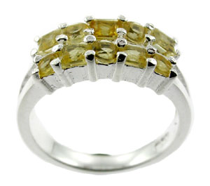 Sterling 925 Silver Citrine Ring ESR1593