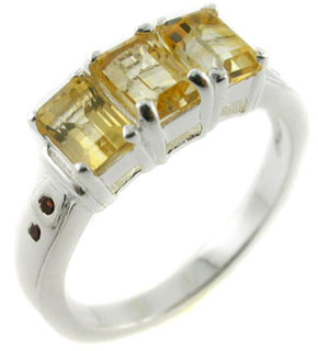 Sterling 925 Silver Citrine Ring ESR311