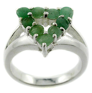 Sterling 925 Silver Emerald Ring DSR16682