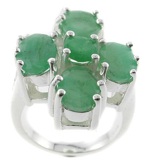 Sterling 925 Silver Emerald Ring ESR3012