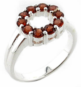 Sterling 925 Silver Garnet Ring DSR16683