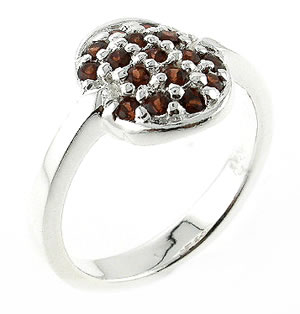 Sterling 925 Silver Garnet Ring DSR23044