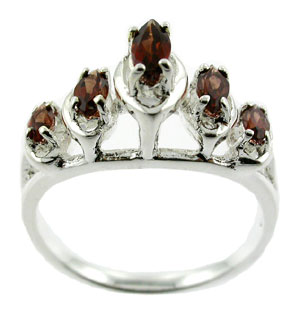 Sterling 925 Silver Garnet Ring ESR23546
