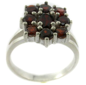 Sterling 925 Silver Garnet Ring ESR2489