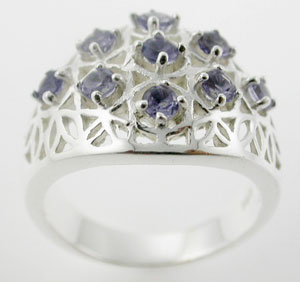 Sterling 925 Silver Iolite Ring ESR3107