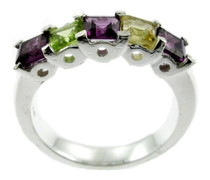 Sterling 925 Silver Multicolor Ring ESR2752