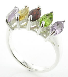 Sterling 925 Silver Multigems Ring DSR5157