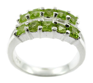 Sterling 925 Silver Peridot Ring ESR1593