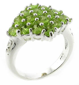 Sterling 925 Silver Peridot Ring ESR2610