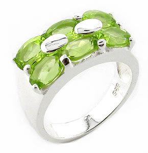 Sterling 925 Silver Peridot Ring ESR2620