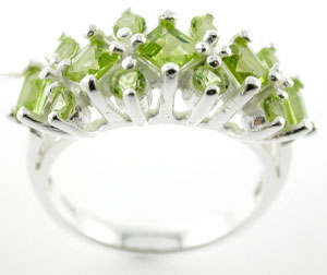 Sterling 925 Silver Peridot Ring ESR3040