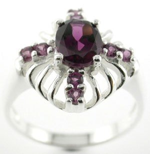 Sterling 925 Silver Rhodolite Ring ESR3029