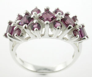 Sterling 925 Silver Rhodolite Ring ESR3040