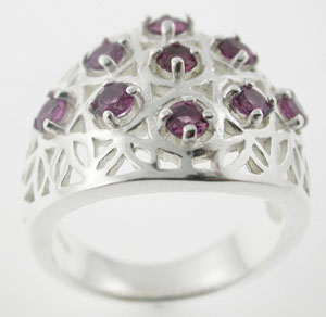 Sterling 925 Silver Rhodolite Ring ESR3107