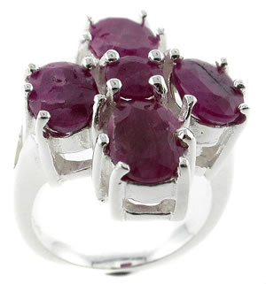 Sterling 925 Silver Ruby Ring ESR3012