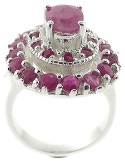 Sterling 925 Silver Ruby Ring ESR3014