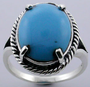 Sterling 925 Silver Turquoise Ring ESR2461