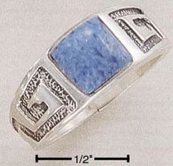 Sterling Silver Mens Denim Lapils Ring SR1145