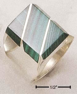 Sterling Silver Mens Malachite Ring SR1371