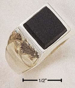 Sterling Silver Mens Onyx Ring SR1384