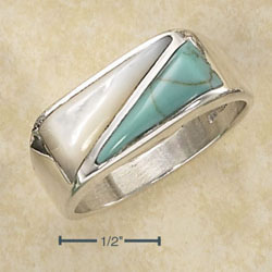 Sterling Silver Mens Turquoise Ring SR2066