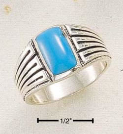 Sterling Silver Mens Turquoise Ring SR268