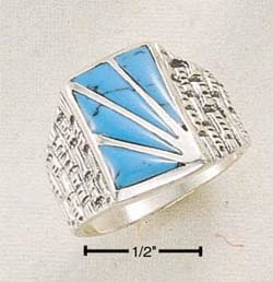 Sterling Silver Mens Turquoise Ring SR270