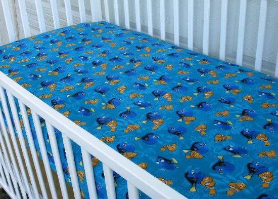 Finding Nemo Green Fitted Crib Sheet, Finding Nemo Fitted Crib Sheets, Finding Nemo Fitted Baby Sheets, Finding Nemo nursery Crib Bedding, Finding Nemo Nursery Bedding