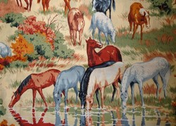 Horses Little Cowgirls - Cream horses riding horses horse fabric has a Blue, Gold, Brown, Green, Red, Grey, Cream adorable western print little girls overalls boots, riding hobby horses tricycles Western horse equine Baby & Toddler Quilts Quilt Comforter comforters Duvet Duvets Bed Bedroom Girl Boy Girls Boys Toddler Infant Infants Newborns Newborn Nursery Bedding Set Sets products items Baby & Toddler Crib Bedding Horse - Western Nursery Accessories