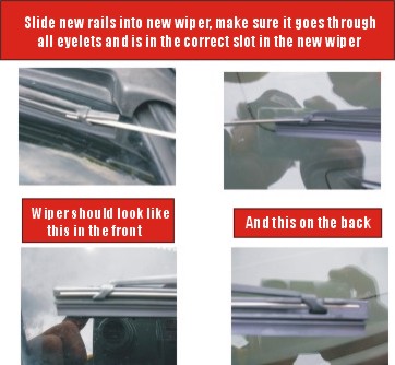 How to Replace Wiper Blade inserts, just the rubber wiper part. Installing new Windshield Wiper inserts. Replace Anco wiper blades, Trico windshield wipers.