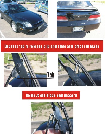 How to Replace Wiper Blades on 1997 to 2001 Honda Prelude. To Change Windshield Wipers first remove old wipers. Replace Anco wipers, Bosch windshield wipers.