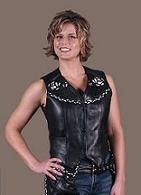 Ladies Leather Halters, Ladies Leather Vest, Ladies Motorcycle Vest